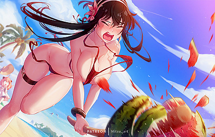 Horny Yo-yoing Slayin’ Watemeloons for Some Hentaided Pleasure