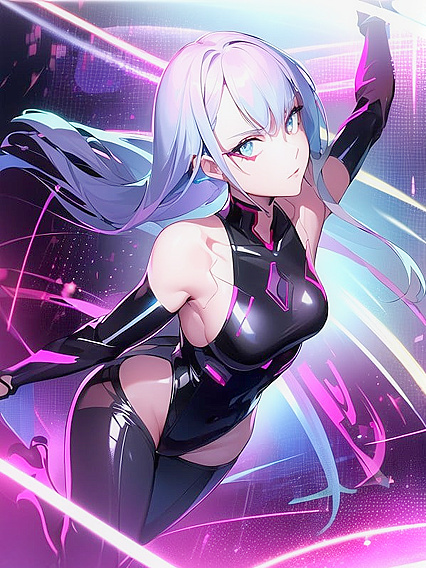 Neon-Lit Cityscape Enhances Her Pleasure: Futuristic Ride with High-Res Temptation