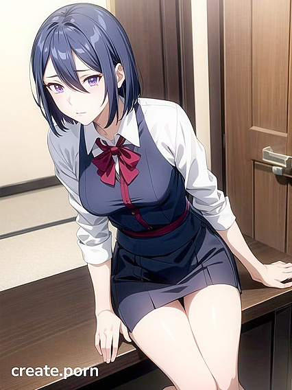 Blushing Beauty Touches Her Breasts in Seductive Hentai Scene