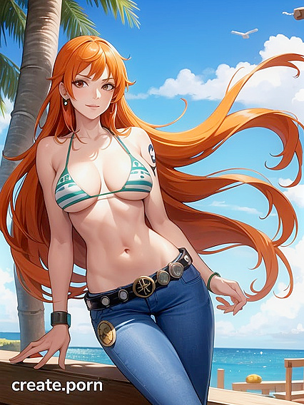 Long-Haired Beauty in Trench Coat Seduces with Coconuts in hentai Action