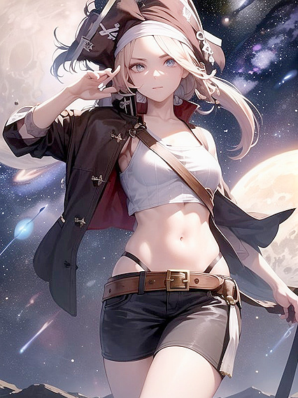 Pirate Crew Enjoying Intense Hentai Action Under the Milky Way With Earth in Sight