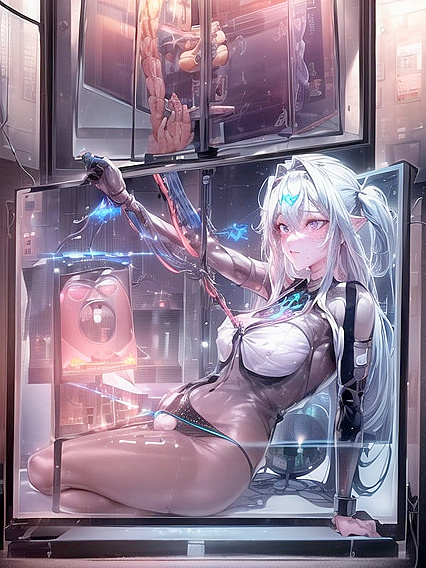 Hyper-Detailed Machine hentai Indoors with Pink Creampie Delights