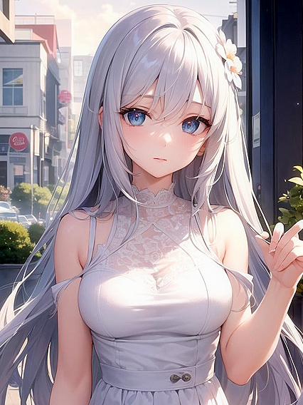 Stylish Ethereal Outfit Blends Innocence and Wisdom in Sexy Hentai Action