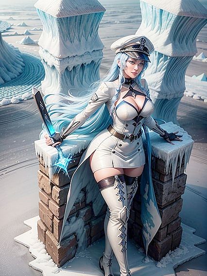 Frozen Battle Maiden Commands Ice and Snow in sensual D Rendered Hentai Action