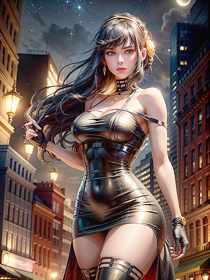 City Lights and Moonlit Nights - Her Secret Life Revealed in Elegant Hentai Scenes