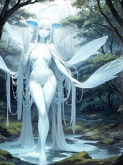 Close-Up Professional Photography of Glowing Flora and Fauna in a Dark Forest Hentai Scene