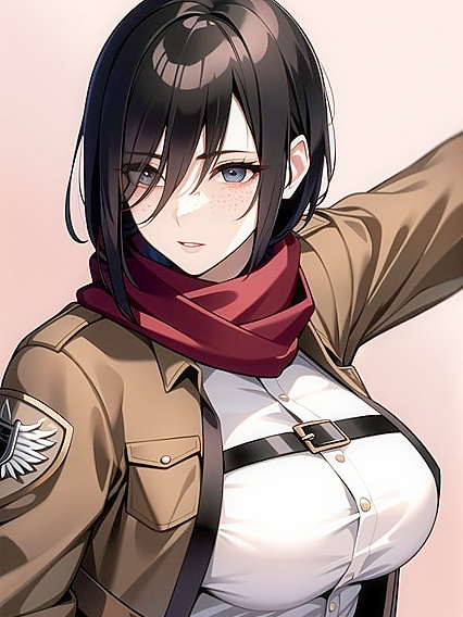 Retro Military Chick with Freckled Nose and Pink Lips in Seductive Hentai Action