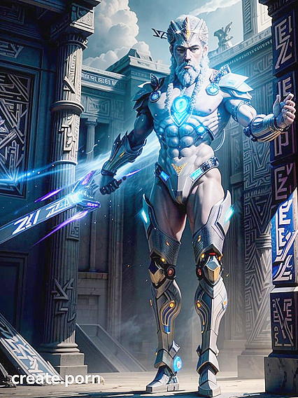 Manly Chest and Robotic Wings Reach for the Clouds in BDSM Hentai Action