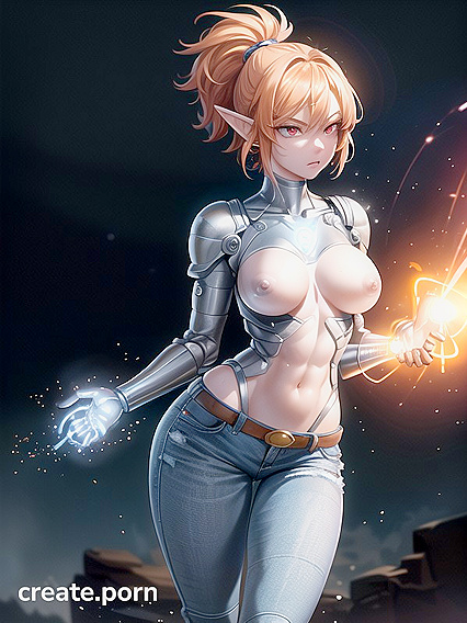 Electric Overload: Tiny 18+ Blue Lights Float Up in Intense Hentai Action