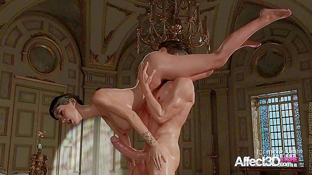 3D Black hair princess gets her mouth fucked hard