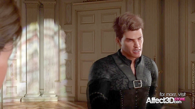 3D Black hair princess gets her mouth fucked hard