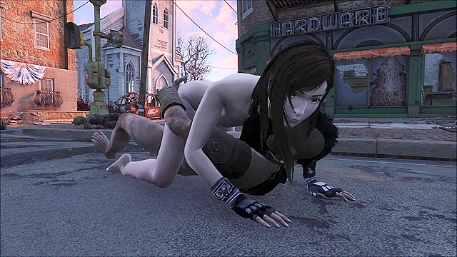 Fallout 4 mod Tifa from Final Fantasy in fight and fuck - 3d porn