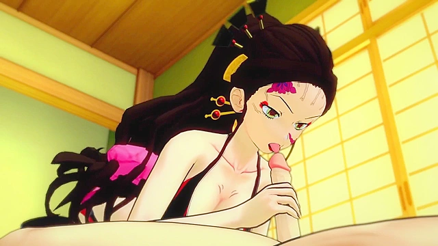 Demon Slayer Daki loves riding dick (3d hentai)