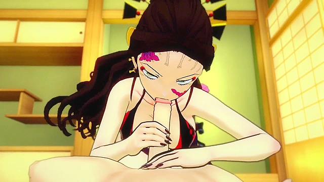 Demon Slayer Daki loves riding dick (3d hentai)