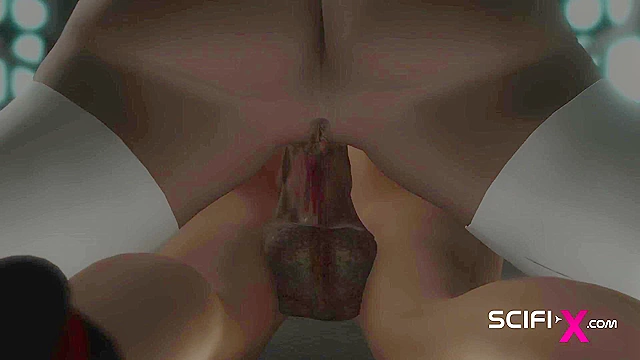 Super hot gamer girl gets hard anal fuck with a sexy futanari