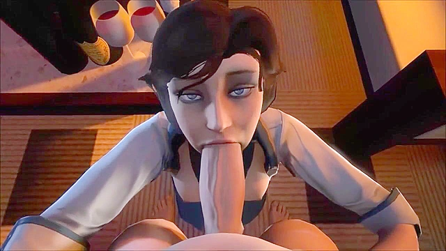 Bioshock Elizabeth toying that warm slit with a green vibrator - compilation
