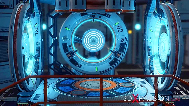 Sex cyborg futa face fucks a hot blonde