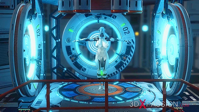 Sex cyborg futa face fucks a hot blonde