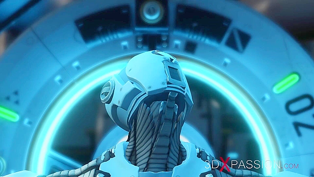 Sex cyborg futa face fucks a hot blonde