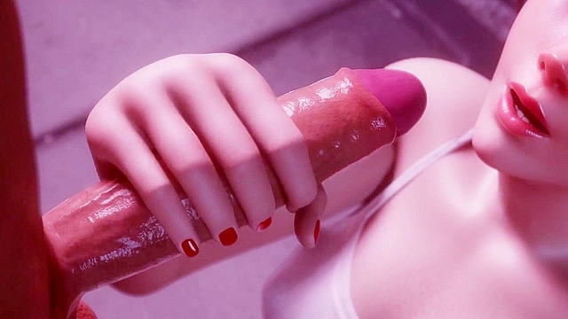 Overwatch Tracer gives 3D animated blowjob till cumshot