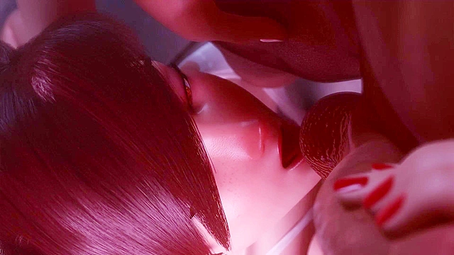 Overwatch Tracer gives 3D animated blowjob till cumshot