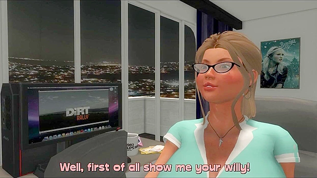 Pathetic nerd gets caught masturbating by sister and is extorted in to wanking it