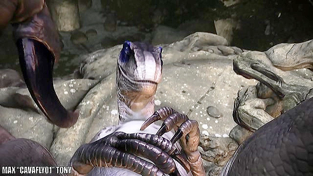 Guy fucks multiple dinosaur raptors in dirty groupsex