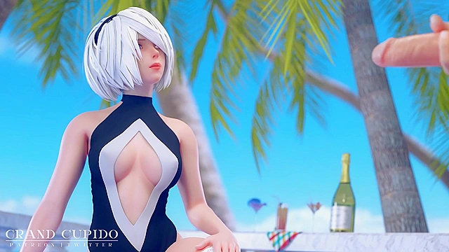 Love Affair 2B on the Caribbean Beach riding on a meaty cock