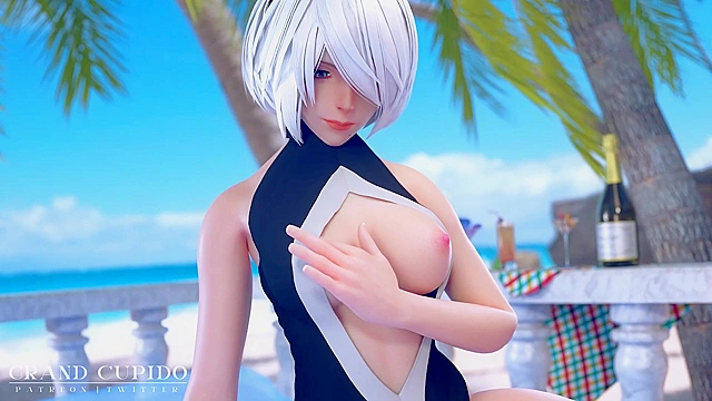 Love Affair 2B on the Caribbean Beach riding on a meaty cock