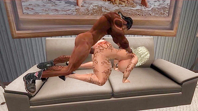 Huge titty Kayla Loves Taking it Black - 3d animation