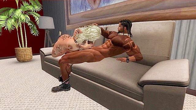 Huge titty Kayla Loves Taking it Black - 3d animation