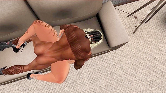 Huge titty Kayla Loves Taking it Black - 3d animation