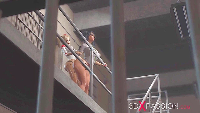 Harley Quinn ass fucks a Prison officer with a strapon
