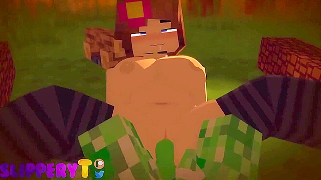 Jenny from mincraft loves creeper cock in her blocky pussy