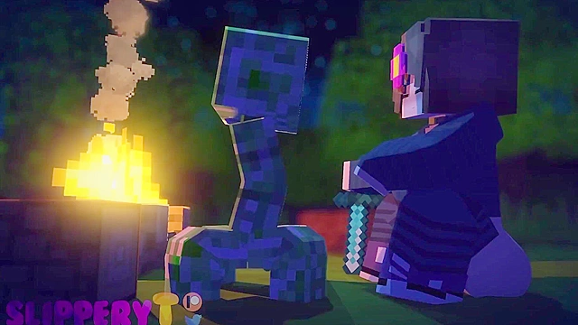 Jenny from mincraft loves creeper cock in her blocky pussy