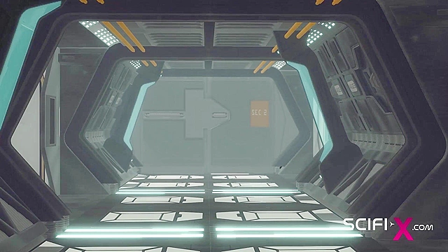 Futa alien ass fucks a young busty sexy hottie in the sci-fi lab