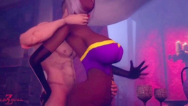 Queen Nualia gets her black ass bent over and fucked from behind