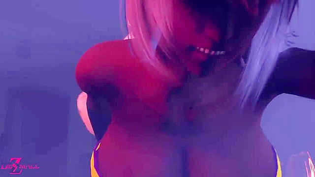 Queen Nualia gets her black ass bent over and fucked from behind