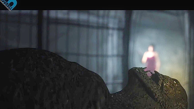 Zombie monster uses his long tongue and big dick to fuck Ada Wong