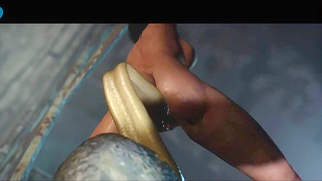 Zombie monster uses his long tongue and big dick to fuck Ada Wong