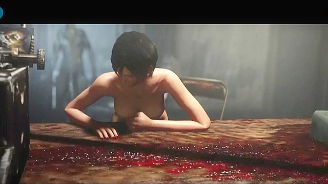 Zombie monster uses his long tongue and big dick to fuck Ada Wong