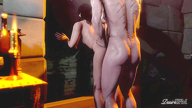 The Throes of Lust - Yennefer fucked by Geralt in front of window