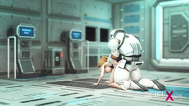 Storm Trooper fucks a disobedient rebel with BBC