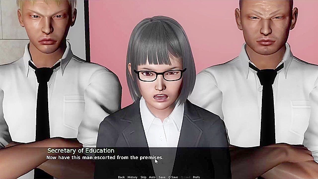 The Headmaster College Teens strips blonde teen in front of audience - game walkthrough
