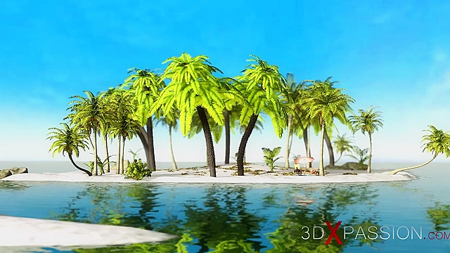 A super sexy horny blonde gets fucked by BBC in the desert island