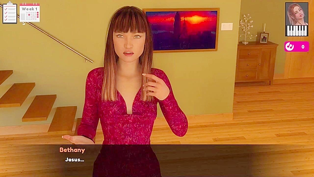 Melody - Romantic girlfriend rides on your stiff cock - 3d game walkthrough