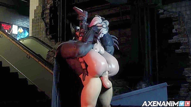 Batman gives Harley Quinn a hard anal fucking and creampie