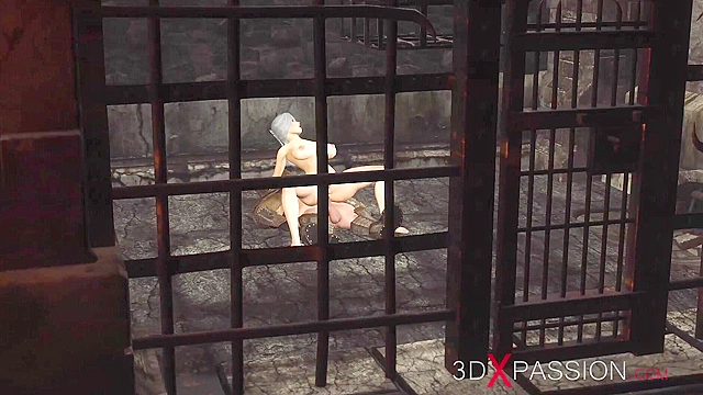 Dwarf knight fucks a sexy young princess slave in the castle dungeon