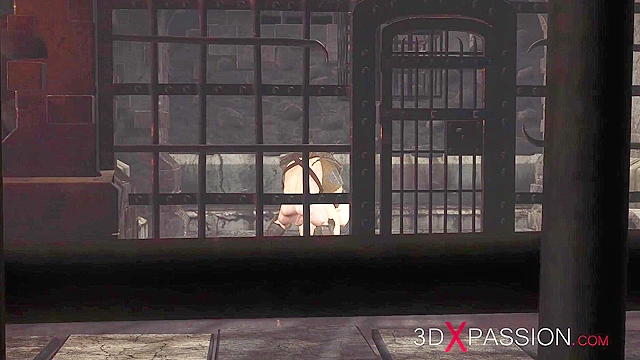 Dwarf knight fucks a sexy young princess slave in the castle dungeon