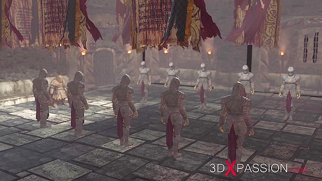 Dwarf knight fucks a sexy young princess slave in the castle dungeon